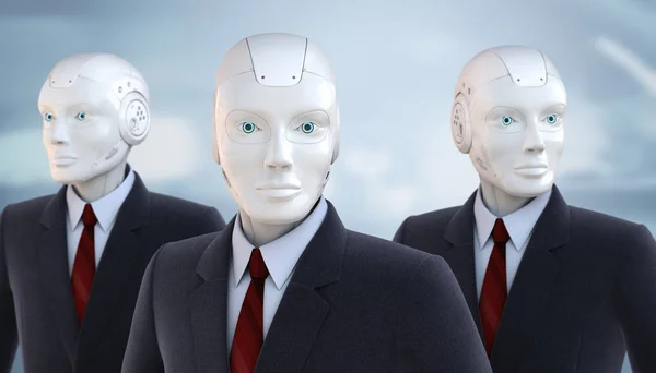 Roboți îmbrăcați într-un costum de afaceri — Fotografie, imagine de stoc
