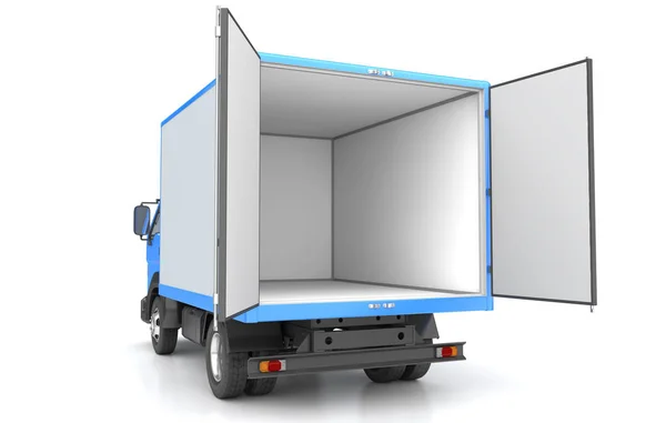 Box truck isolated on white — Stock Photo, Image