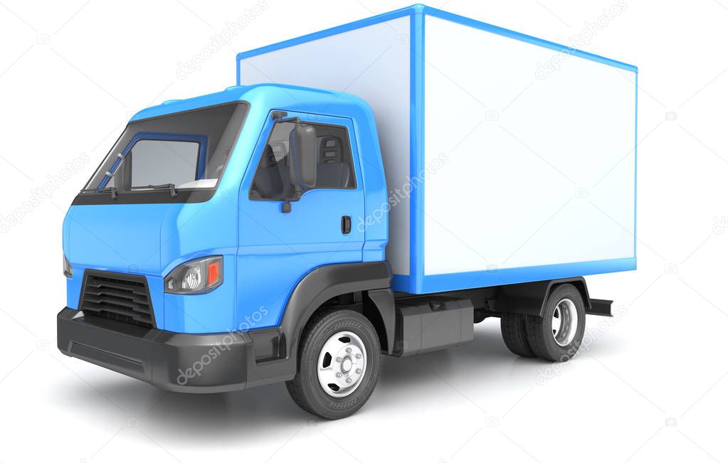 Box truck isolated on white