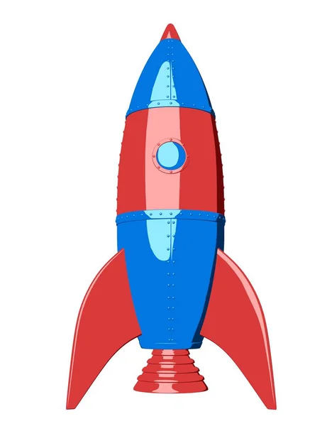 Cartoon rocket on white background — Stock Photo, Image