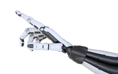 Beyaz üzerine izole edilmiş robotik el