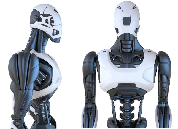 Robot android izolovaný na bílém — Stock fotografie