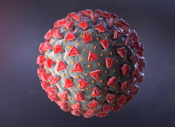 コロナウイルスのイラスト 呼吸器系を攻撃する病原体 3Dレンダリング — ストック写真