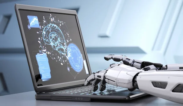 Robots Hender Skriver Tastatur Illustrasjon – stockfoto