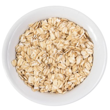 Avena Sativa, Yulaf gevreğinin bilimsel adıdır. Aveia ya da Avena olarak da bilinir. Seramik kasesindeki tahılların en üst görüntüsü.