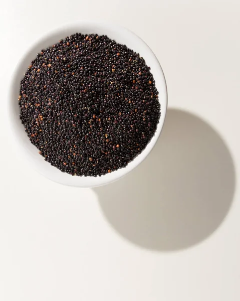 Chenopodium Quinoa Ett Vetenskapligt Namn Black Quinoa Frö Kärnor Skål — Stockfoto