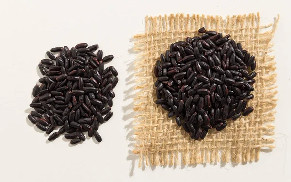 Oryza Sativa Наукова Назва Насіння Black Rice Також Відомий Arroz — стокове фото