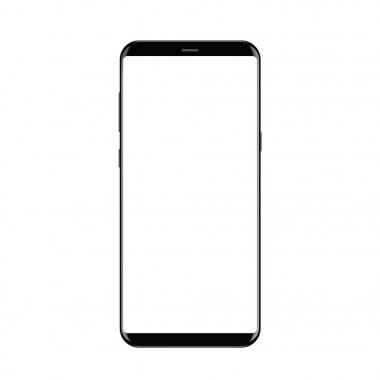 Realistic smartphone with blank screen clipart