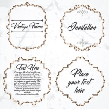 Çerçeve vintage kaligrafi kavramı ayarla