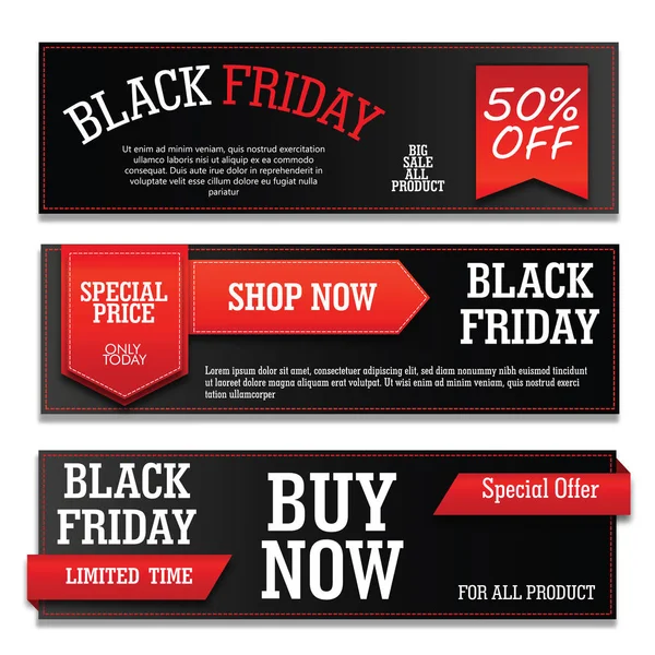 Black Friday Web Banner Template — Stock Vector