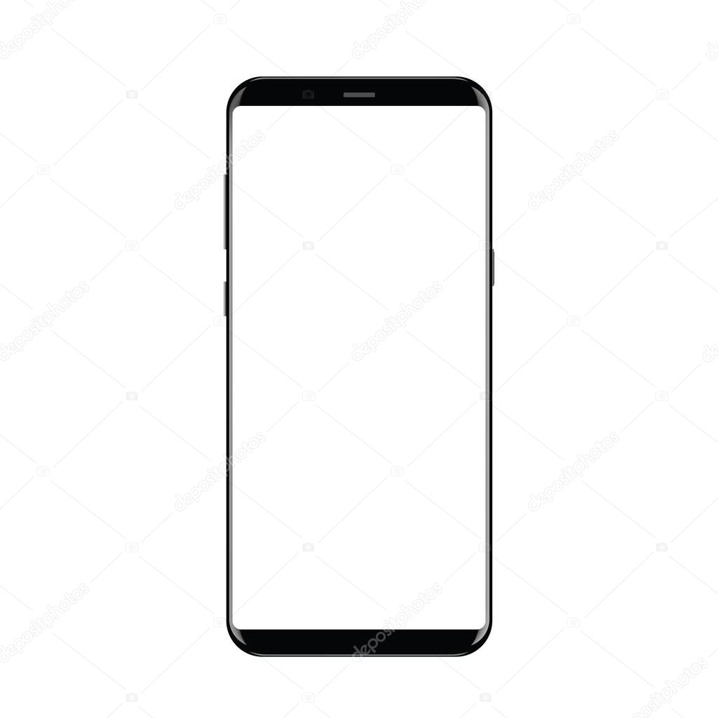 Realistic smartphone with blank screen