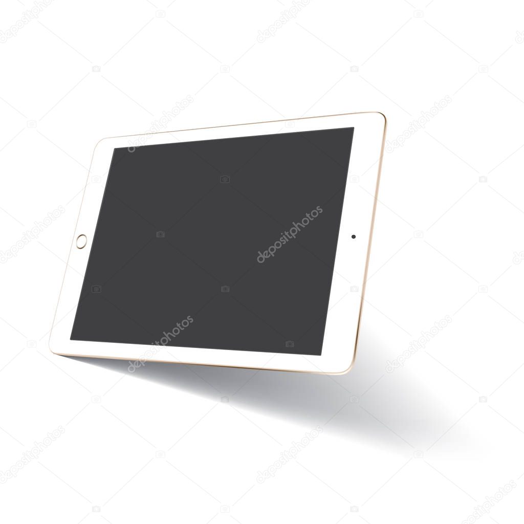 Perspective tablet mockup vector