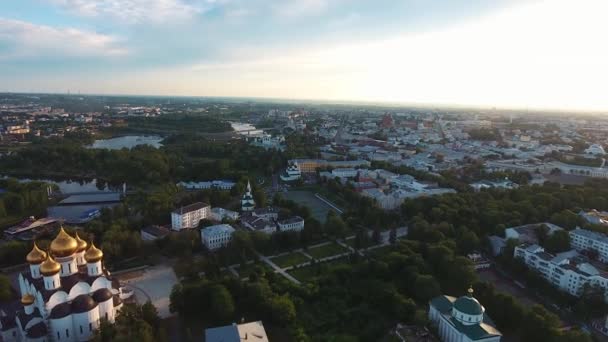 Letecký Pohled Město Krajiny Nedaleko Jaroslavl Rusko — Stock video