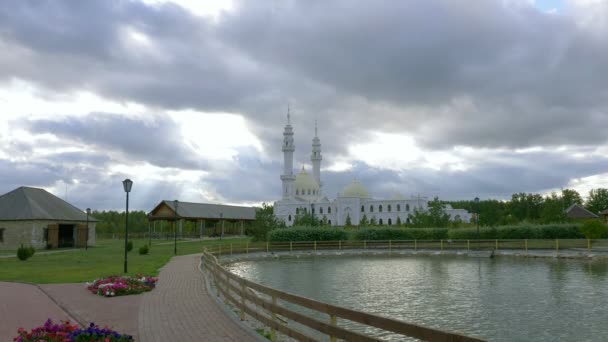 White Mosque Bolgar Volga Bulgaria Kazan Ancient Bolghar Heritage Unesco — Stock Video
