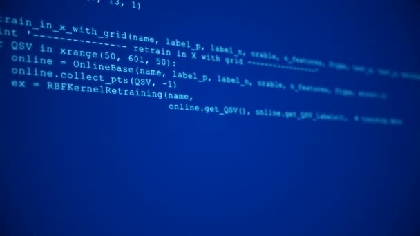 Piratería Código Flujo Datos Onblue Pantalla Computadora Con Cifrado Escritura — Vídeos de Stock