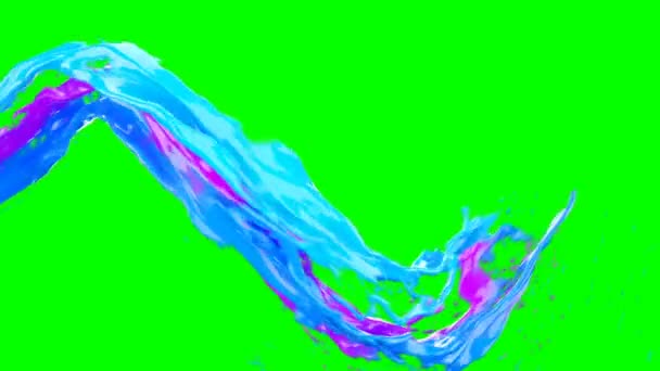 Abstract Bright Colorful Liquid Vortex Flow Splashes Slow Motion Waving — 비디오