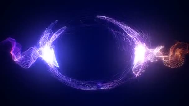 Astratto Blu Rosso Futuristico Sci Plasma Forma Circolare Animazione Brillanti — Video Stock