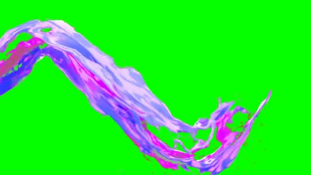 Abstrato Brilhante Fluxo Vórtice Líquido Colorido Com Salpicos Movimento Lento — Vídeo de Stock