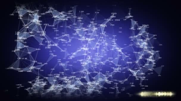 Bir Plexus Üçgen Izgarası Üzerinde Veri Düğümleri Sayılar Üzerinde Çalışan — Stok video