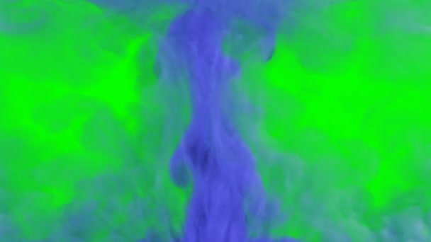 Blu Diffusione Colorata Fumo Animazione Astratto Inchiostro Vorticoso Colorato Nube — Video Stock