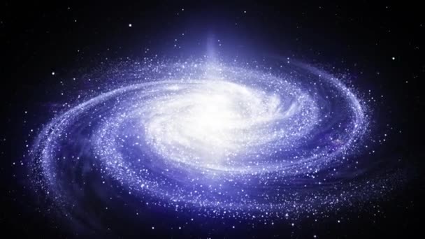 Caméra Zoome Sur Une Galaxie Spirale Laiteuse Tournant Dans Espace — Video