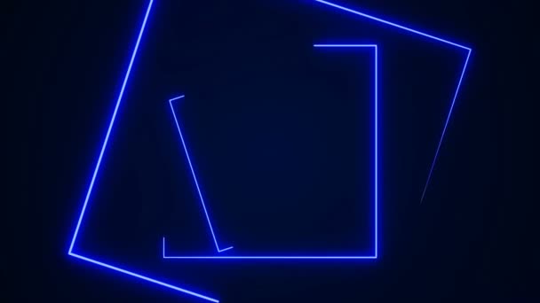 Futuristische Hud Rechthoek Tunnel Naadloze Lus Neon Motion Graphics Voor — Stockvideo