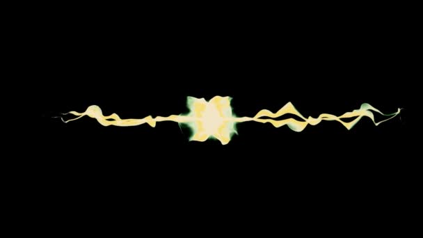 Colisão Partículas Explosão Partículas Amarelas Brilhantes Com Fluxos Colidem Criam — Vídeo de Stock