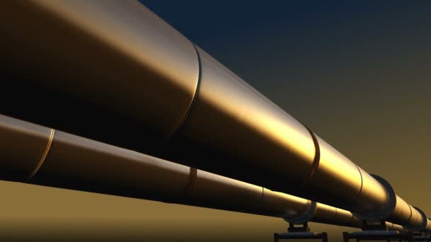 Pipelines Perspectiva Loop Rastreamento Céu Escuro — Vídeo de Stock