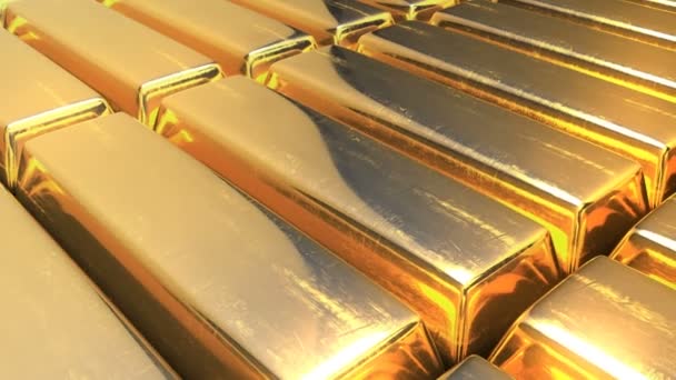 Raw Gold Bars Ultieme Rijkdom Concept Eindeloze Loopable Video — Stockvideo