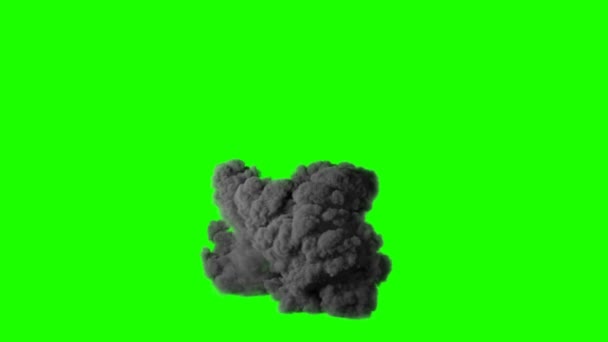 Realistic Fireball Explosion Huge Smoke Blast Animation Isolated Green Screen — 비디오