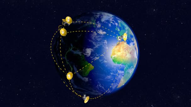 Radiotelescópios Ligados Rede Sobre Terra — Vídeo de Stock