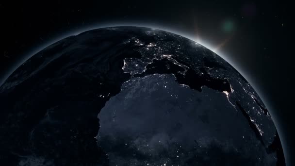 Satellite view of the earth at night — Stock Video © malekas #100620744
