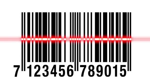 Scannen Van Europese Barcode Geïsoleerd — Stockvideo