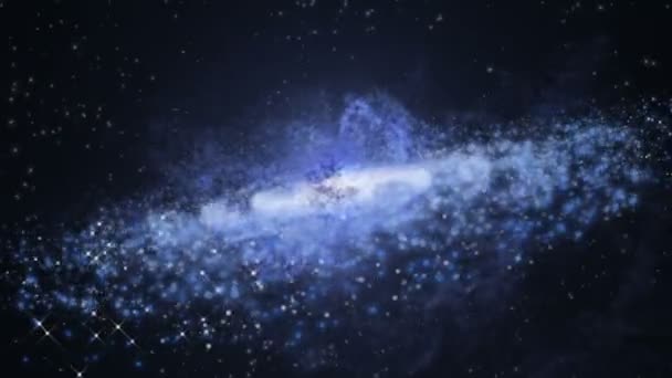 恒星和宇宙气体在运动的宇宙中的星际旅行背景 — 图库视频影像