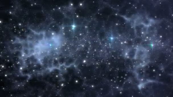 恒星和宇宙气体在运动的宇宙中的星际旅行背景 — 图库视频影像