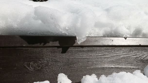 Closeup Asılı Damla Ile Eriyen Buz Saçağı — Stok video