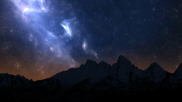 Ciel Nocturne Dans Les Montagnes Time Lapse — Video
