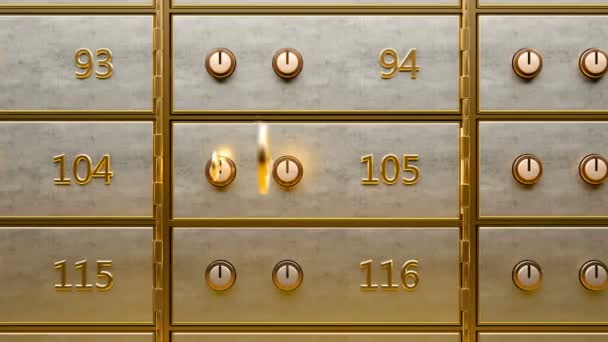 Empty Safety Deposit Box Opened Two Golden Keys — Stock Video