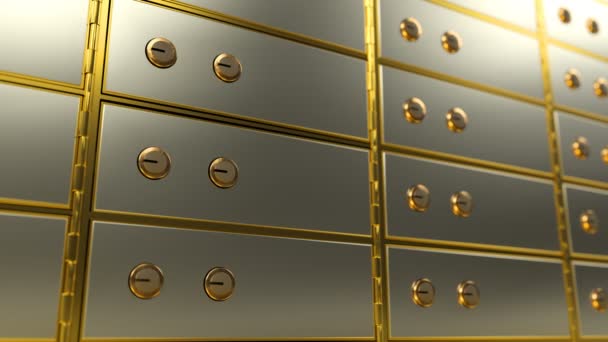 Safe Deposit Box Opens Shows Bright Light Angle View — Stock Video
