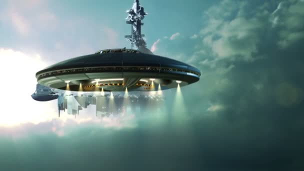 Ufo Approaching Gigantic Mother Ship Clouds — 비디오