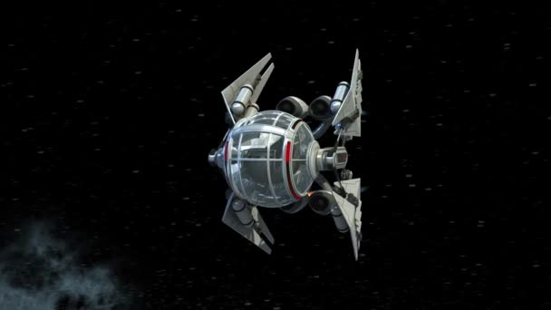 drone sphérique habité en orbite autour d'une planète habitée avec des veilleuses ou un astéroïde géant fissuré de lave 
