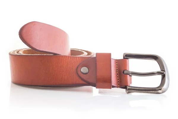 Leather belt isolated on white background — Stock Photo, Image