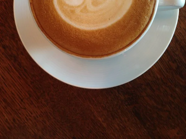 Bovenaanzicht Cappuccino Koffie Beker — Stockfoto