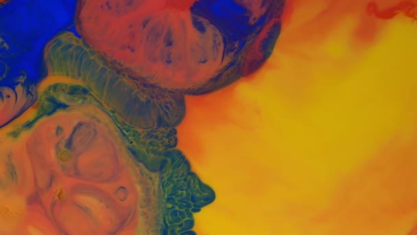 Абстрактный Цветовой Дизайн Красочный Вихревой Фон Акриловая Текстура Фона — стоковое видео