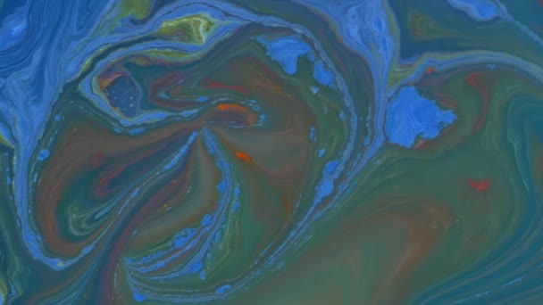 Абстрактный Цветовой Дизайн Красочный Вихревой Фон Акриловая Текстура Фона — стоковое видео