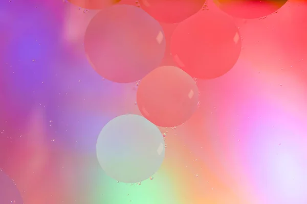 Top View Movement Bubbles Liquid Oil Surface Multicolored Background Fantastic — Stock Photo, Image