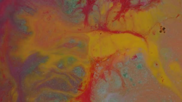 Абстрактный Цветовой Дизайн Красочный Вихревой Фон Акриловый Цвет Фона — стоковое видео