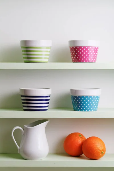 Kitchen shelf arrangement. — Stock Photo, Image