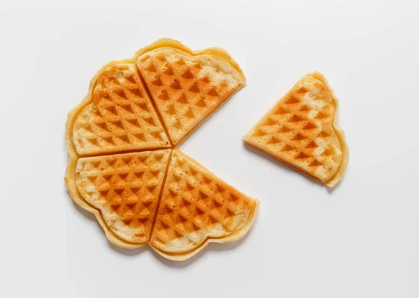 Belgian heart shaped waffle — Stock Photo, Image
