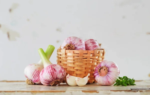 Mor sarımsak yakın çekim — Stok fotoğraf